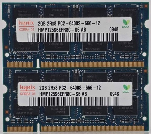 2x2gb 4gb ram memory - memory, hynix